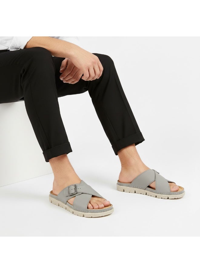 Stylish men's slippers with a modern and comfortable design – genuine leather and non-slip orthopedic sole, available in various sizes and colors. - Image 1
